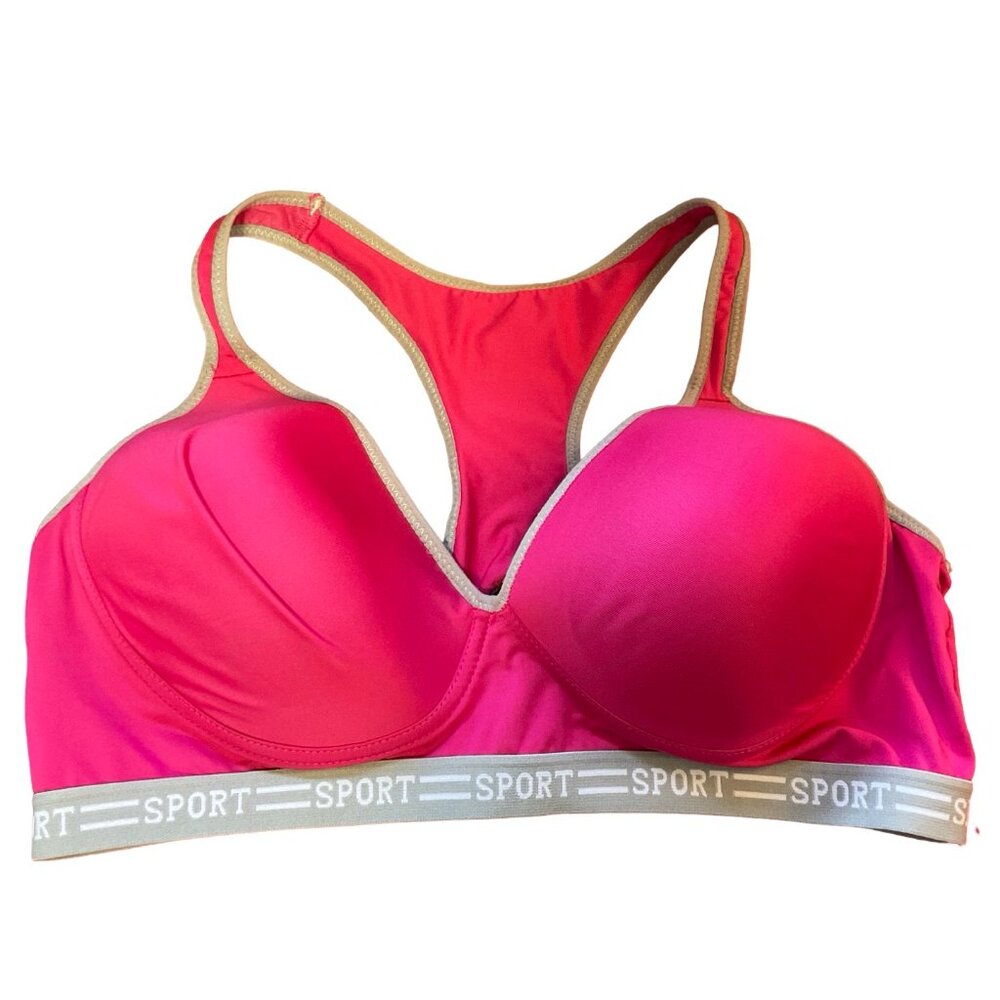 Pink Padded Racerback Sports Bra